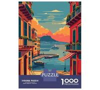 Jigsaw Puzzles 1000 Pieces for Adults Napoli Harbor Sunset Puzzles for Adults DIY Toys Home Decoration Help The Brain Exercise 70x50cm/1000pcs