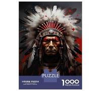 Jigsaw Puzzles 1000 Pieces for Adults Native American Warrior Art Print-4 Adult Puzzles Relaxing Games But Fun And Humorous for Birthday, Chrismas 70x50cm/1000pcs