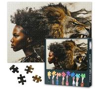 Jigsaw Puzzles 1000 Pieces for Adults Natural animals and African Americans Puzzle Home Wall Decoration Challenging & Vivid Detail Ideal for Puzzle Enthusiasts Finished Size: 70x50cm