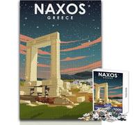 Jigsaw Puzzles 1000 Pieces for Adults Naxos Greece Travel Poster Toy Intellectual Game Improve Memory Anti-Stress Toys Size 50x75cm