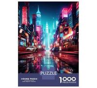 Jigsaw Puzzles 1000 Pieces for Adults Neon Cityscape Reflections Jigsaw Puzzle Relax Games Precision Cutting Unique Birthday And Gifts 70x50cm/1000pcs