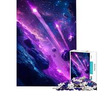 Jigsaw Puzzles 1000 Pieces for Adults Neon Purple Cosmic Space Asteroids Fun Activities at Home For Family Fun Impossible Game for And from 14 Years And over (38x52cm)