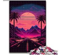 Jigsaw Puzzles 1000 Pieces for Adults Neon Scenery Made of Wood, Perfect DIY Art Decor Or Birthday Gift 50x75cm for Birthday Holiday Christmas