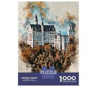 Jigsaw Puzzles 1000 Pieces for Adults Neuschwanstein Watercolor Adult Puzzles Toy Wall Decor But Fun And Humorous Help The Brain Exercise 38x26cm/1000pcs