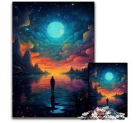 Jigsaw Puzzles 1000 Pieces for Adults Night View Under The Starry Sky Impossible Jigsaw Puzzles for Adults for Birthdays Holidays Best for Christmas 1000 PCS(75x50cm)