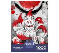 Jigsaw Puzzles 1000 Pieces for Adults Nine-Tailed Fox Illustration Puzzle for Adults Toy Wall Decor Hand Speed Race Stress Reduction Gifts 52x38cm/1000pcs