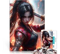 Jigsaw Puzzles 1000 Pieces for Adults Ninja Girl Herausforderndes Spielspielzeug Tolles Geschenk für Spiele52x38cm