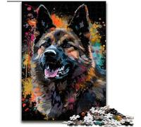 Jigsaw Puzzles 1000 Pieces for Adults Norwegian Elkhound Dog Art Puzzle Made of cardboard, for Birthdays, Holidays, And Home Decor 1000pcs(26x38cm)