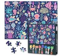 Jigsaw Puzzles 1000 Pieces for Adults Ocean Coral Reef Animals and Plants Puzzles, Underwater World and Tropical Marine Life Element Series, 19.5 x 27.5 Inch