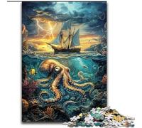 Jigsaw Puzzles 1000 Pieces for Adults Ocean Octopus Puzzle Made of cardboard Relax & Challenge, Colorful Home Decor Art, for Friends size 38x26CM
