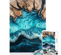 Jigsaw Puzzles 1000 Pieces for Adults Ocean's Embrace Resin Art Educational Games Improve Memory Anti-Stress Toys Enhance Love between Couples (38X26cm)