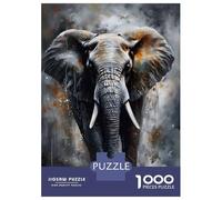 Jigsaw Puzzles 1000 Pieces for Adults Oil Elephant Portrait Puzzles for Adults Fun Games Improve Memory Deal As Gifts for The Whole Family 38x26cm/1000pcs