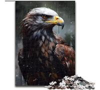 Jigsaw Puzzles 1000 Pieces for Adults Oil Paint Eagle Portrait Made of Wood, Perfect DIY Art Decor Or Birthday Gift 50x75cm for Birthday Holiday Christmas