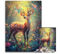 Jigsaw Puzzles 1000 Pieces for Adults Or Families Beautiful Deer Wooden Jigsaw Puzzles DIY Home Decor Brain Teaser Game for Teenagers 50X75CM