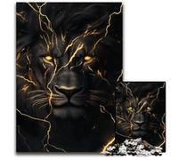 Jigsaw Puzzles 1000 Pieces for Adults Or Families Black And Gold Lion Puzzle for Home Decoration Gifts, Family Challenging Toy Perfect for Game Nights 50X75CM