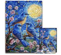 Jigsaw Puzzles 1000 Pieces for Adults Or Families Bluebird on The Tree Wooden Puzzles for 14+ Difficult to Complete But Fun And Humorous Birthday Gift 50X75CM