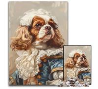 Jigsaw Puzzles 1000 Pieces for Adults Or Families Cavalier King Charles Spaniel Wooden Puzzles for 14+ Difficult to Complete But Fun And Humorous Birthday Gift 50X75CM