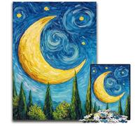 Jigsaw Puzzles 1000 Pieces for Adults Or Families Crescent Moon in The Night Sky Cardboard Puzzles Difficult And Challenge, Great Gifts And Toys for Age 14 26X38CM