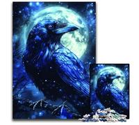 Jigsaw Puzzles 1000 Pieces for Adults Or Families Crows Under The Moon Cardboard Jigsaw Puzzles Colorful Home Decor & Interactive Family Game, 26X38CM