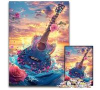 Jigsaw Puzzles 1000 Pieces for Adults Or Families Diamond Guitar Wooden Jigsaw Puzzles Game Toys, Unique Home Decor And Gifts for Ages 14+ 50X75CM