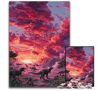 Jigsaw Puzzles 1000 Pieces for Adults Or Families Dinosaurs at Sunset Puzzle for Home Decoration Gifts, Family Challenging Toy Perfect for Game Nights 50X75CM