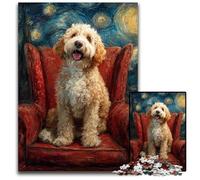Jigsaw Puzzles 1000 Pieces for Adults Or Families Dog Under The Night Sky Puzzle for Ages 14 And over Home Decoration Gift of Works of Art 26X38CM