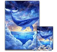 Jigsaw Puzzles 1000 Pieces for Adults Or Families Dream Whale Wooden Puzzles Interactive Family Game, Suitable for Ages 14+ 50X75CM