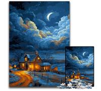 Jigsaw Puzzles 1000 Pieces for Adults Or Families Farm Under The Night Sky Wooden Jigsaw Puzzles Educational Brain Teaser, Artistic Home & Office Decor, 14+ Age 50X75CM