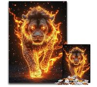Jigsaw Puzzles 1000 Pieces for Adults Or Families Flame Lion Wooden Jigsaw Puzzles Interesting Stress Reduction, Gifts Ideas for 14+ 50X75CM