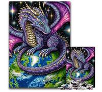 Jigsaw Puzzles 1000 Pieces for Adults Or Families Flying Dragon Standing on Earth Cardboard Jigsaw Puzzles Family Fun, Unique Birthday And Gifts for And 14 Years Old 26X38CM