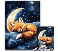 Jigsaw Puzzles 1000 Pieces for Adults Or Families Fox on The Moon Puzzle for Ages 14 And over Home Decoration Gift of Works of Art 26X38CM