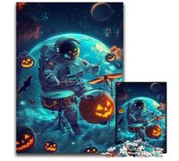 Jigsaw Puzzles 1000 Pieces for Adults Or Families Halloween Astronaut Wooden Jigsaw Puzzles Interesting Stress Reduction, Gifts Ideas for 14+ 50X75CM