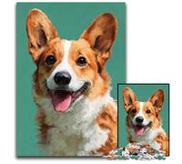 Jigsaw Puzzles 1000 Pieces for Adults Or Families Happy Corgi Cardboard Puzzles Interactive Family Game, Suitable for Ages 14+ 26X38CM