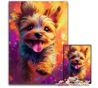 Jigsaw Puzzles 1000 Pieces for Adults Or Families Happy Yorkshire Terrier Puzzle Challenging Brain Teaser for Teenager, Family Game Night Fun 26X38CM