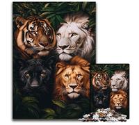 Jigsaw Puzzles 1000 Pieces for Adults Or Families Jungle Animals Puzzle for Home Decoration Gifts, Family Challenging Toy Perfect for Game Nights 26X38CM