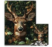 Jigsaw Puzzles 1000 Pieces for Adults Or Families Jungle Deer Cardboard Puzzles with Family Interactive Game, for Ages 14+ 26X38CM