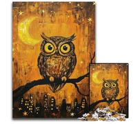 Jigsaw Puzzles 1000 Pieces for Adults Or Families Owl Under The Moon Wooden Puzzles Educational Games DIY Toys, Birthday Present, Gifts for Age 14 50X75CM