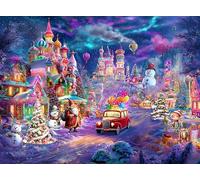 Jigsaw Puzzles 1000 Pieces for Adults or Families Pieces Fit Together Perfectly (Christmas-Castle)