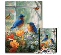 Jigsaw Puzzles 1000 Pieces for Adults Or Families Sparrow by The Window Wooden Jigsaw Puzzles DIY Home Decor Brain Teaser Game for Teenagers 50X75CM