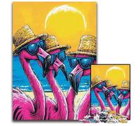 Jigsaw Puzzles 1000 Pieces for Adults Or Families Three Flamingos Puzzle Challenging Brain Teaser for Teenager, Family Game Night Fun 26X38CM