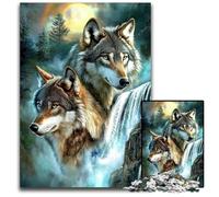 Jigsaw Puzzles 1000 Pieces for Adults Or Families Wolf Under The Moon Cardboard Jigsaw Puzzles Interesting Stress Reduction, Gifts Ideas for 14+ 26X38CM