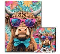 Jigsaw Puzzles 1000 Pieces for Adults Or Families Yak on Vacation Cardboard Jigsaw Puzzles Family Fun, Unique Birthday And Gifts for And 14 Years Old 26X38CM