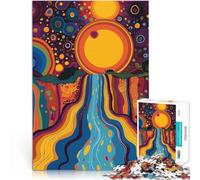 Jigsaw Puzzles 1000 Pieces for Adults Original Sunset Waterfall Schwierig Schwer Die Liebe zwischen Paaren stärken38x26cm