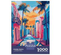 Jigsaw Puzzles 1000 Pieces for Adults Orlando Street Scene Adult Jigsaw Relax Games Difficult Challenge Help The Brain Exercise 52x38cm/1000pcs