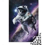 Jigsaw Puzzles 1000 Pieces for Adults Outer Space Cat Puzzle for Adults Paper Board Puzzles Family Decoration 1000pcs (38x26cm)