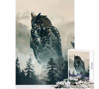 Jigsaw Puzzles 1000 Pieces for Adults Owl Forrest Trees Mountain Adult Jigsaw Puzzles But Fun And Humorous Educational Challenge Birthday Present, Gifts, (50x75cm)