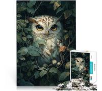 Jigsaw Puzzles 1000 Pieces for Adults Owl in Foliage Trainieren Sie Ihr Gehirn und Ihre Hände Geburtstagsgeschenk75x50cm