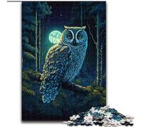 Jigsaw Puzzles 1000 Pieces for Adults Owl Night Made of Wood, Making It A Great Gift for Family Fun 50x75cm for Holidays, Birthdays, And Family Game Nights