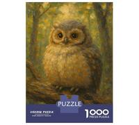 Jigsaw Puzzles 1000 Pieces for Adults Owl Perched on Branch Painting Puzzle for Adults Hands-on Game Improve Memory Deal As Gifts for The Whole Family 52x38cm/1000pcs