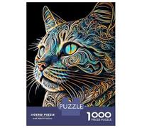Jigsaw Puzzles 1000 Pieces for Adults Paint Cat Distorted Effect Adult Jigsaw Relax Games Difficult Challenge Help The Brain Exercise 70x50cm/1000pcs